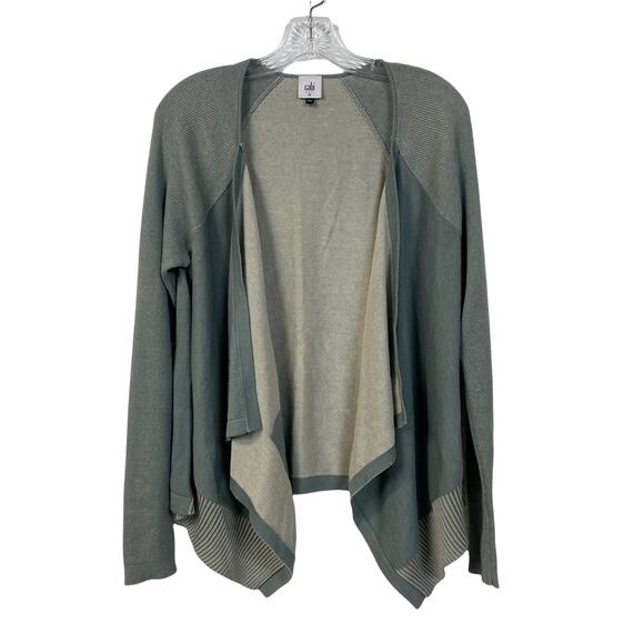 CAbi Waterfall Cardigan M Open Front One Pocket Preppy Academia Beachy - Picture 1 of 5